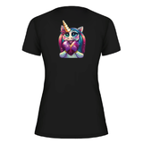 Regenbogen Label T-Shirt Damen | Unicorn0277