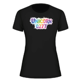 Regenbogen Label T-Shirt Damen | Unicorn0277
