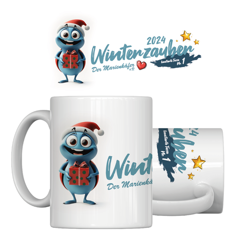 Nummerierte Winterzauber 2024 Tasse Unikat | Der_Marienkaefer_Live