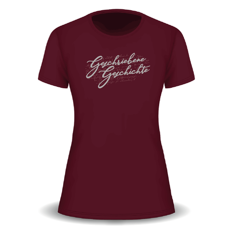 Original T-Shirt Damen Weinrot | Geschriebene Geschichte