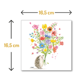 Igel mit Blumenstrauß Papierservietten