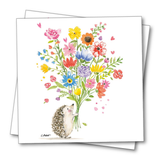 Igel mit Blumenstrauß Papierservietten