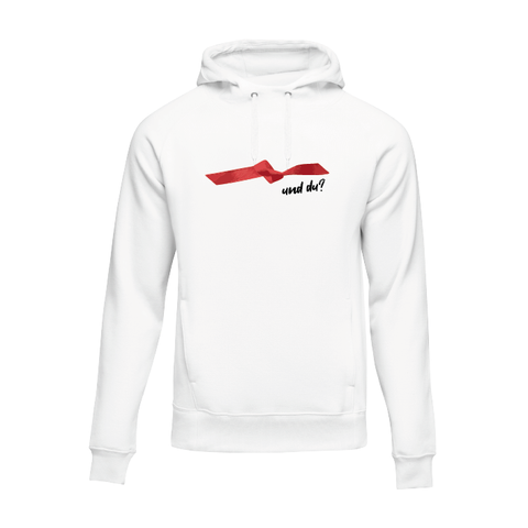 "Und du?" Hoodie Weiß | vergissaidsnicht.de