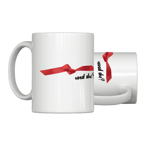 "Und du?" Tasse Weiß | vergissaidsnicht.de