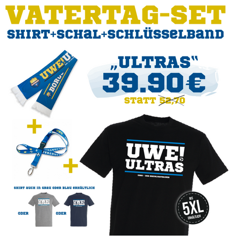 UWE! Vatertagsset "Ultra" (Shirt+Schal+Schlüsselband)